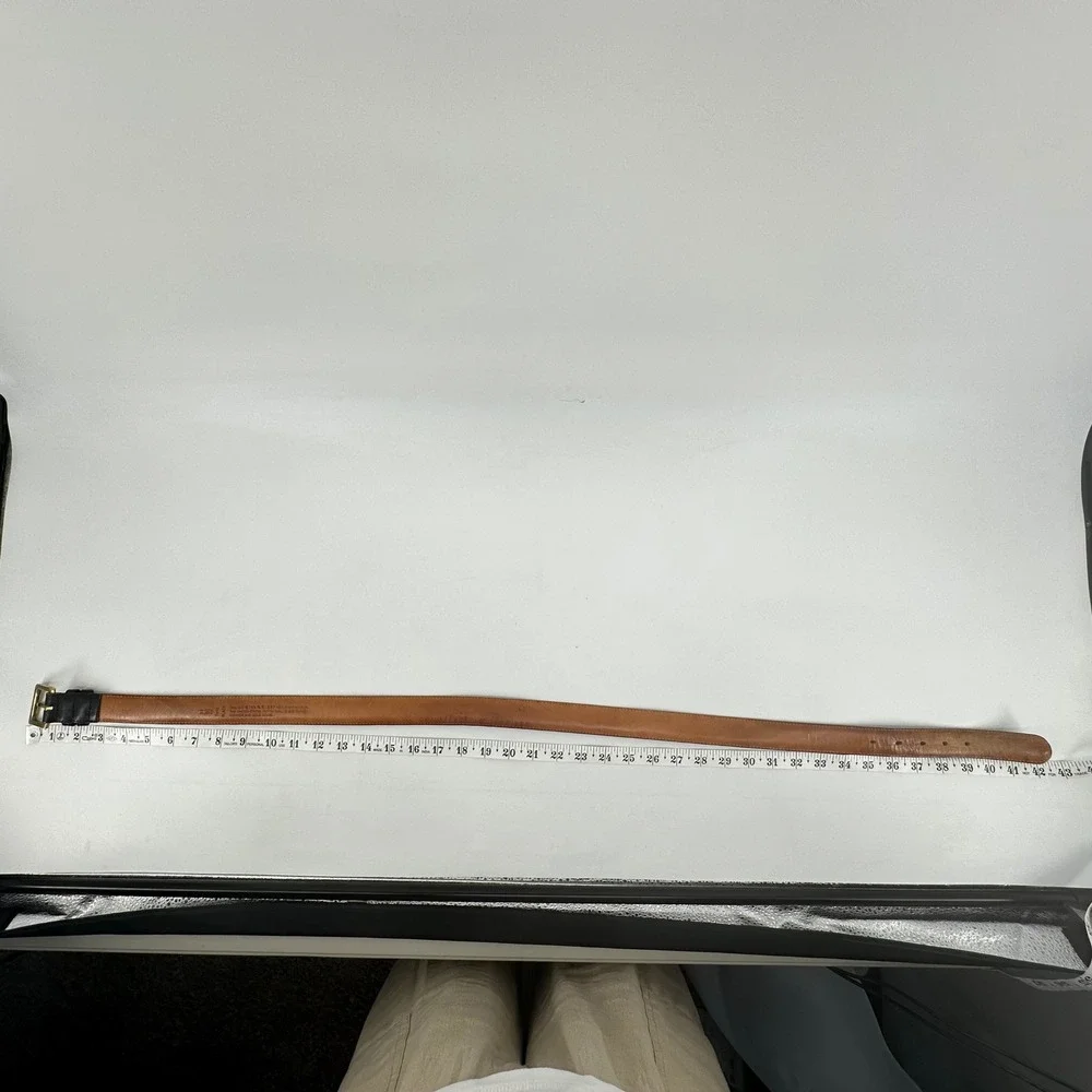 Coach Leather Belt Mens 36 Black 7600 Made in USA Brass Buckle Classic Timeless